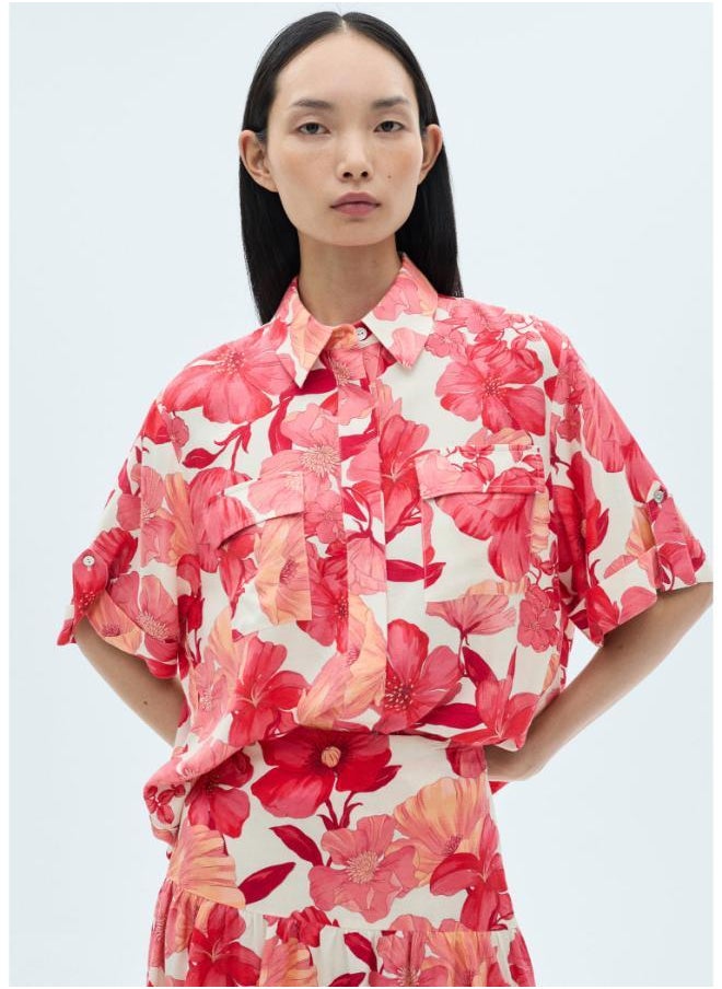 MANGO - Camelia-H Printed Short Sleeve Button Down Shirt - Image 1