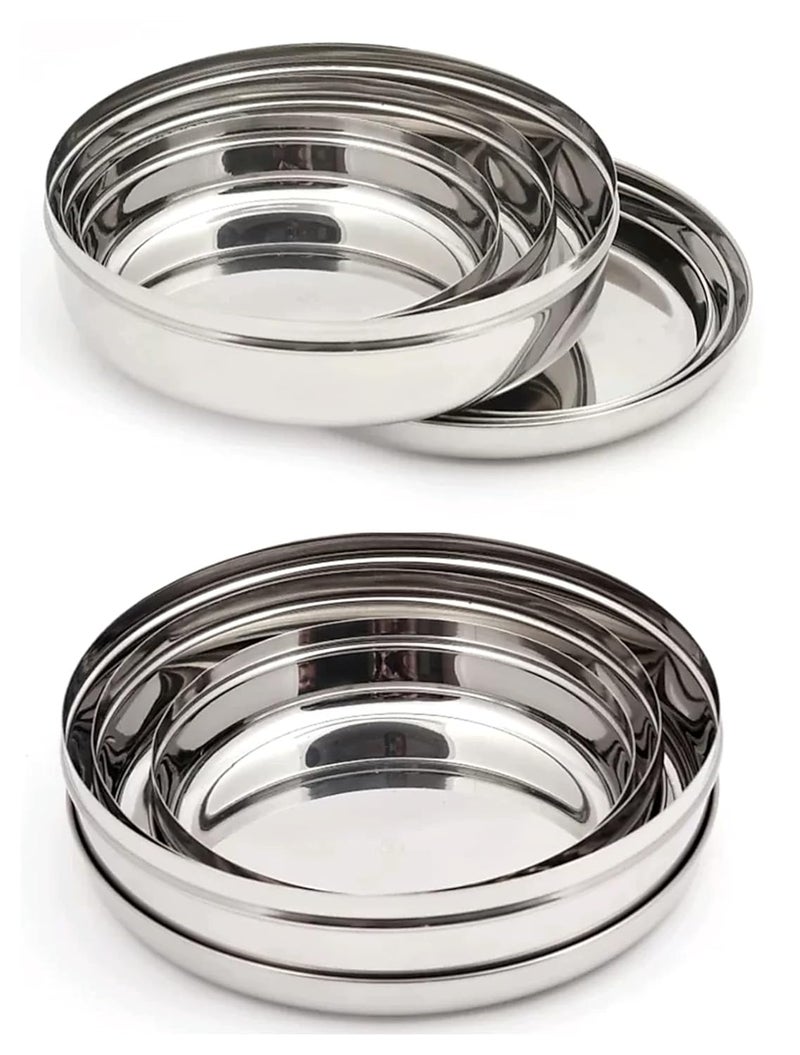 Silvester Stainless Steel Chapati Chocolate Dabba Flat Slim and Sleek Canisters Puri Dabba Storage Jars Containers Set of 3Pcs Medium SizeSilver - Image 3