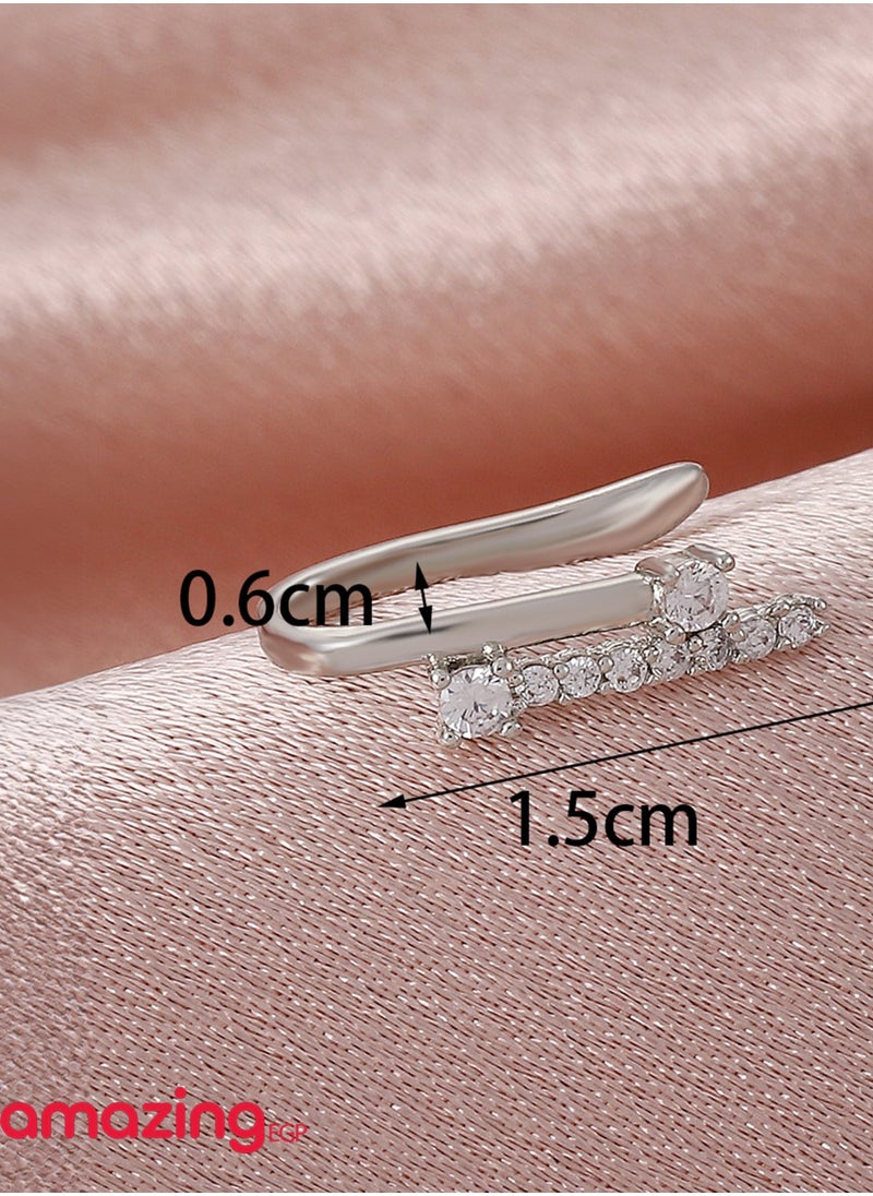 amazing.EGP THE PACK Nose Piercing No Piercing Stainless Steel Hypoallergenic No Need Piercing Copper Nose Ring Crystal Non-Piercing For Men Women No Piercing No Pain (SILVER)  - Image 4