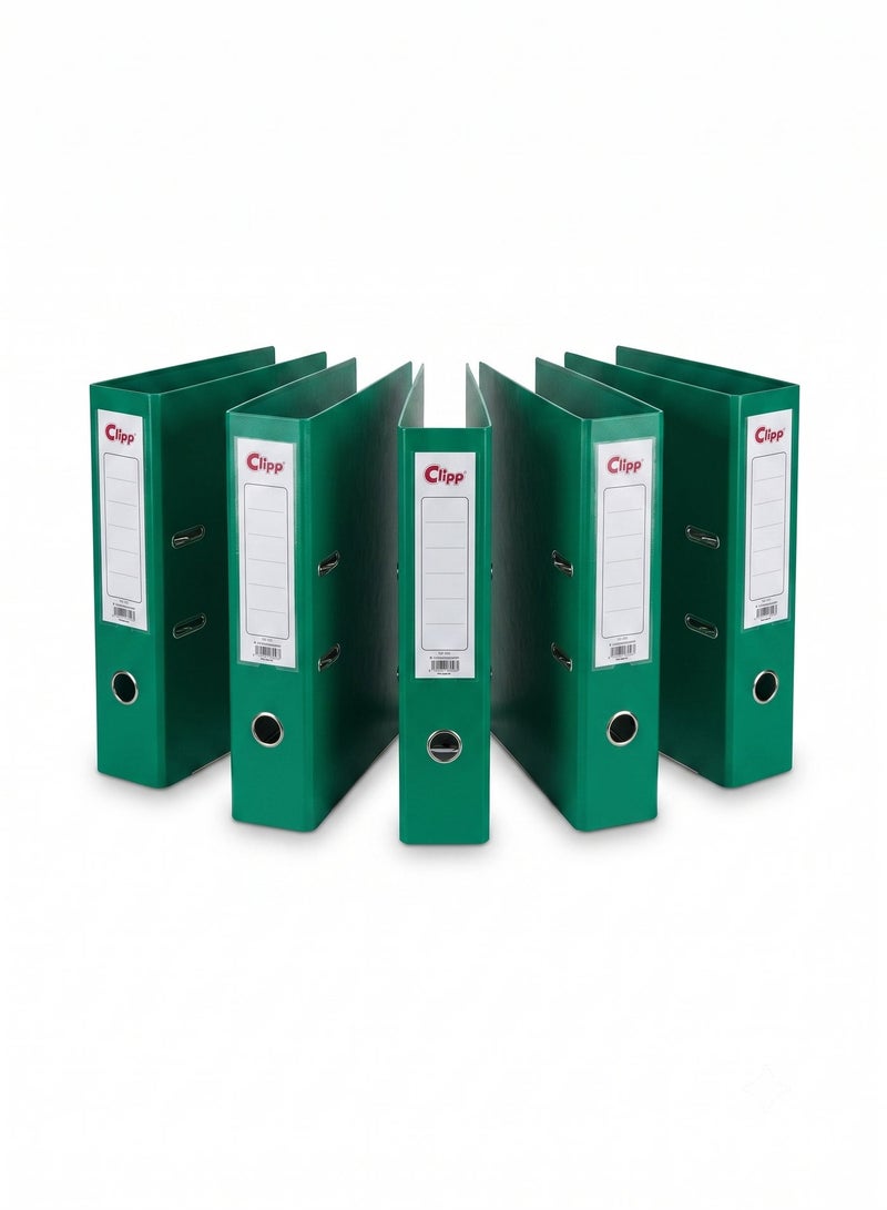 كليب 5 Pcs Clipp A4 Premium Durable Box File Organizer | Green - Image 1