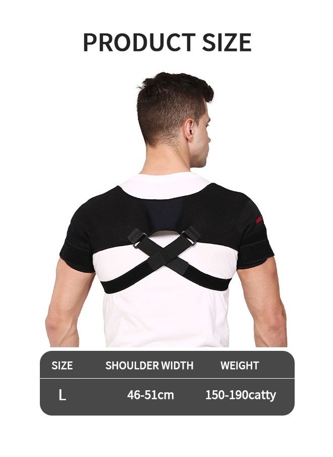 GROIC - Double Shoulder Support Strap Wrap, Shoulder Brace Two-Way Adjustable Pressurized for Shoulder Stability and Recovery, Fits Left and Right Shoulder Outdoor Hiking Lifting Sports - Image 1