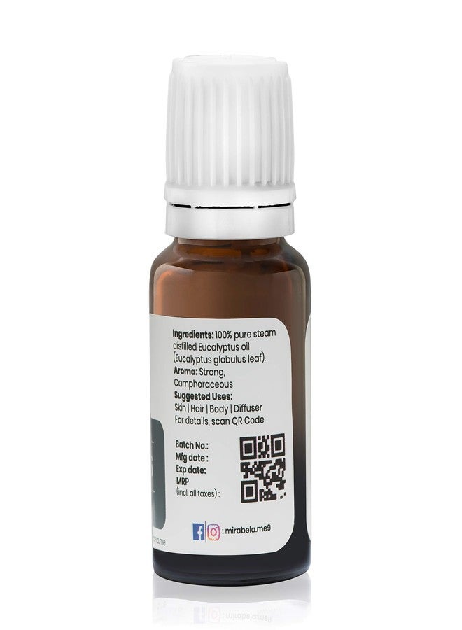 Mirabela Eucalyptus Essential Oil For Steam Inhalation, Hair Care, Cold Relief, Aromatherapy, Henna, 100% Pure, Natural, Undiluted Nilgiri Oil Steam Distilled Therapeutic Grade Essential Oil, 10 ml - Image 5