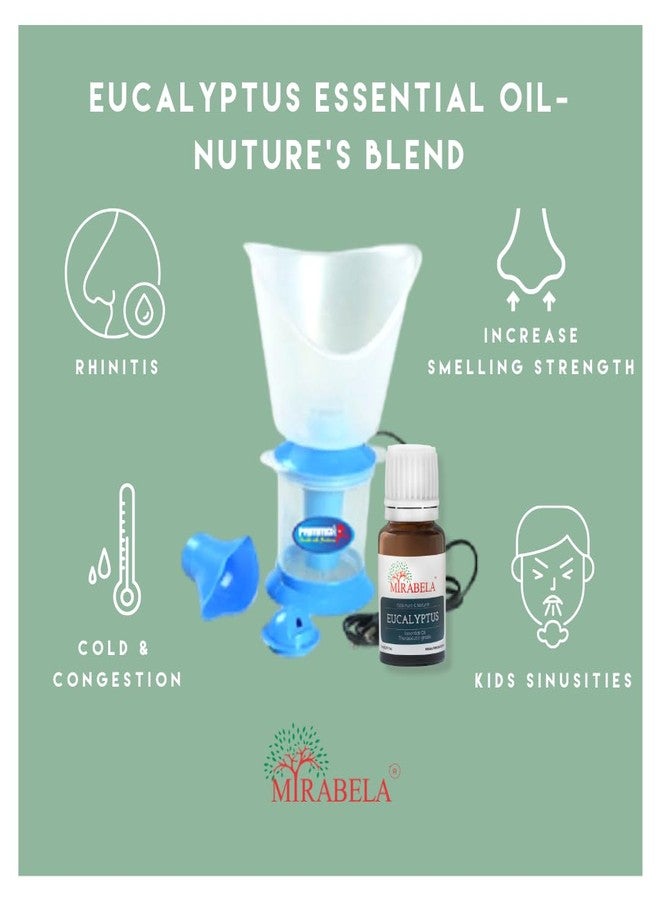 Mirabela Eucalyptus Essential Oil For Steam Inhalation, Hair Care, Cold Relief, Aromatherapy, Henna, 100% Pure, Natural, Undiluted Nilgiri Oil Steam Distilled Therapeutic Grade Essential Oil, 10 ml - Image 3