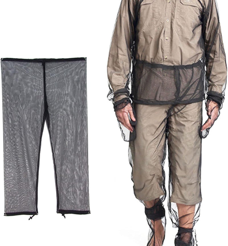 كلاراكو بدلة واقية من البعوض، سترة بغطاء رأس، بنطال، قفازات، ملابس شبكية طاردة للحشرات، حماية خارجية من الحشرات والذباب والبراغيث، بنطال مقاس L/XL - Image 4