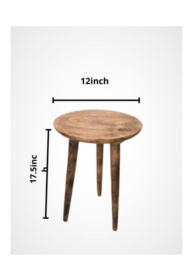 Wooden round side table/ end Table/ Wooden handmade Corner Table /Natural Wood stool/Garden, Living Room, Bedroom, Kitchen ,Home Décor Foot Stool for Speaker. - Image 4