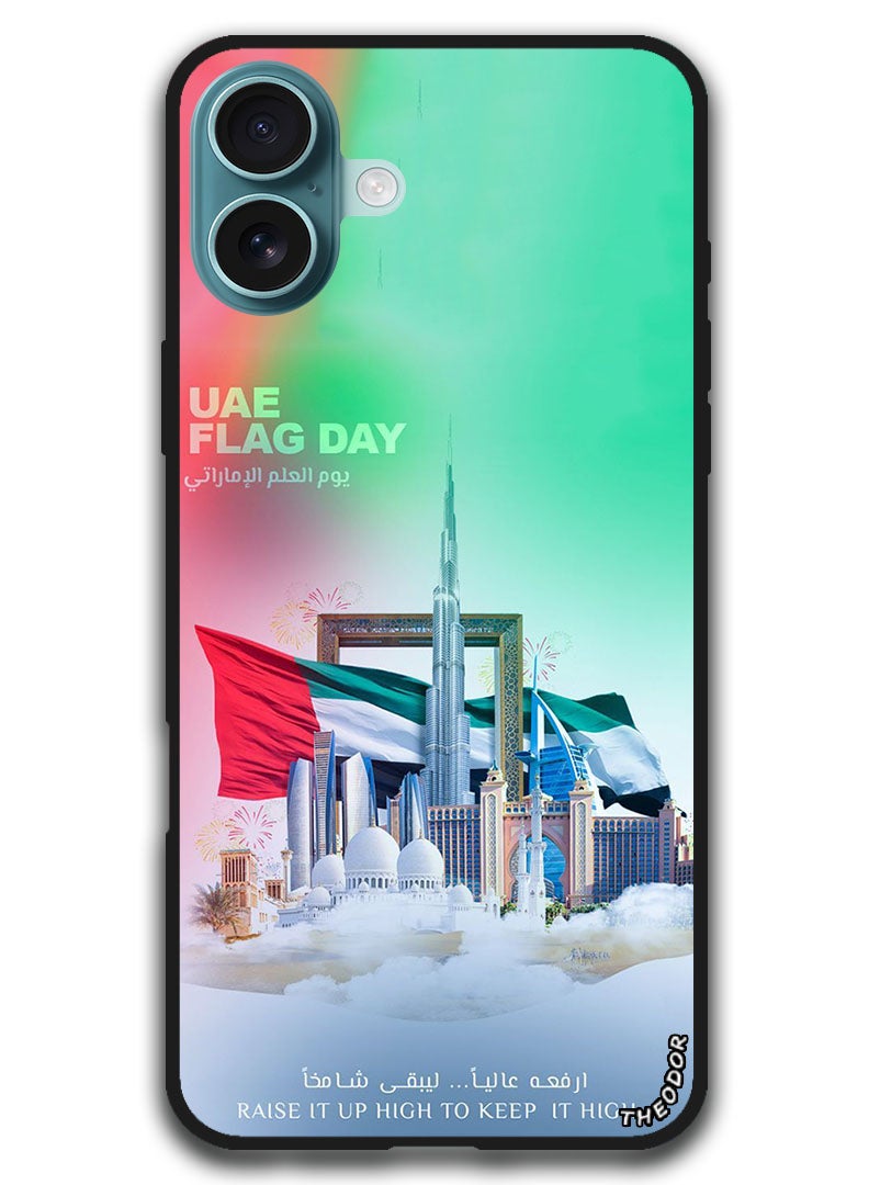 Theodor Protective Case Anti Scratch Shock Proof Bumper Cover For iPhone 16 (6.1)-inch HAPPY UAE FLAG DAY - Image 1