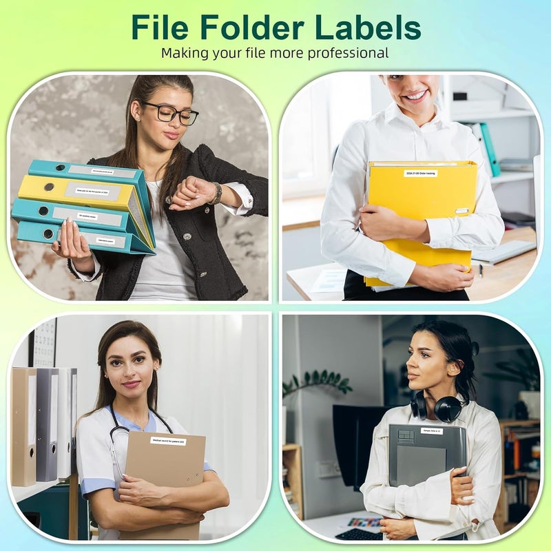 Labelife Compatible File Folder Labels Replace for Dymo Label 30327 (30576) 9/16" x 3-7/16" LW 1-Up Labels for 450, 450 Turbo, 450 Twin Turbo, 450 Duo, 4XL, 400 Printer, 6 Rolls - Image 5