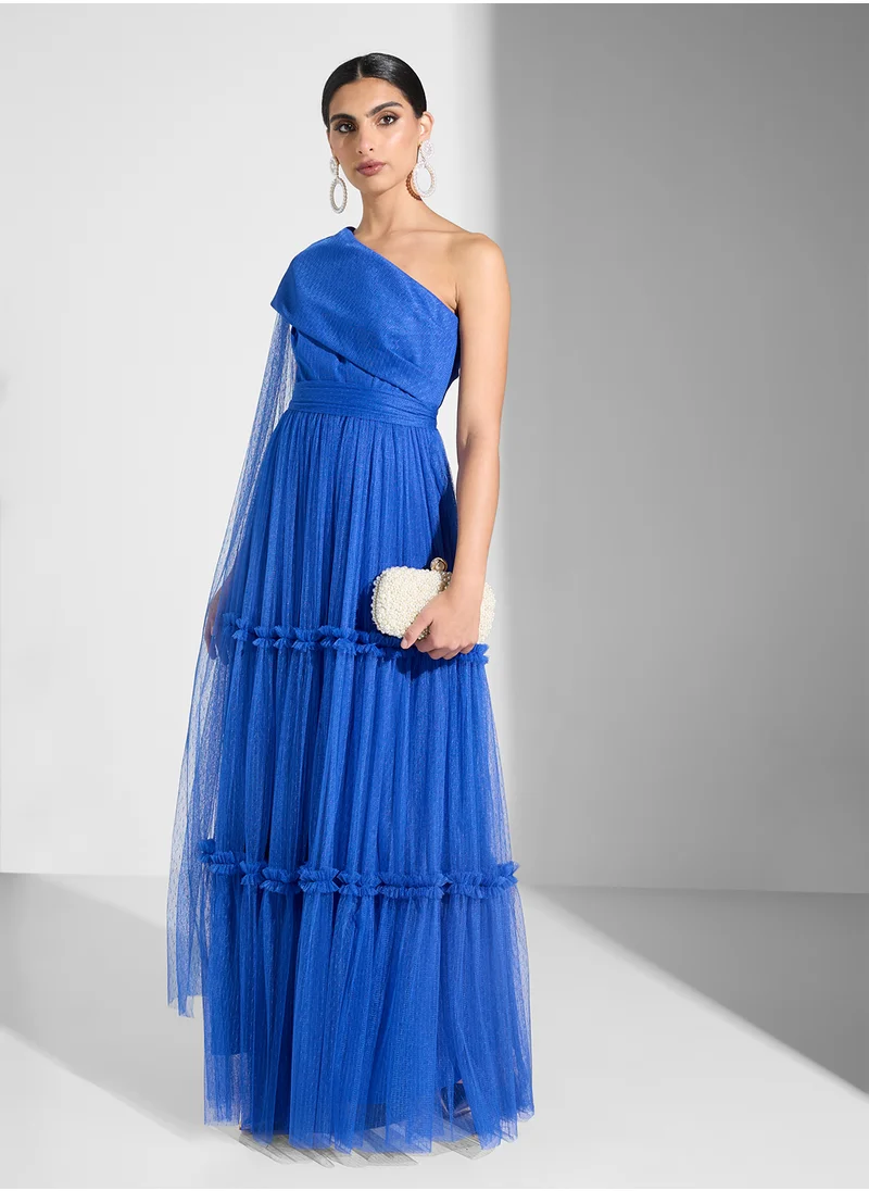 Iyra One Shoulder Tiered Maxi Dress