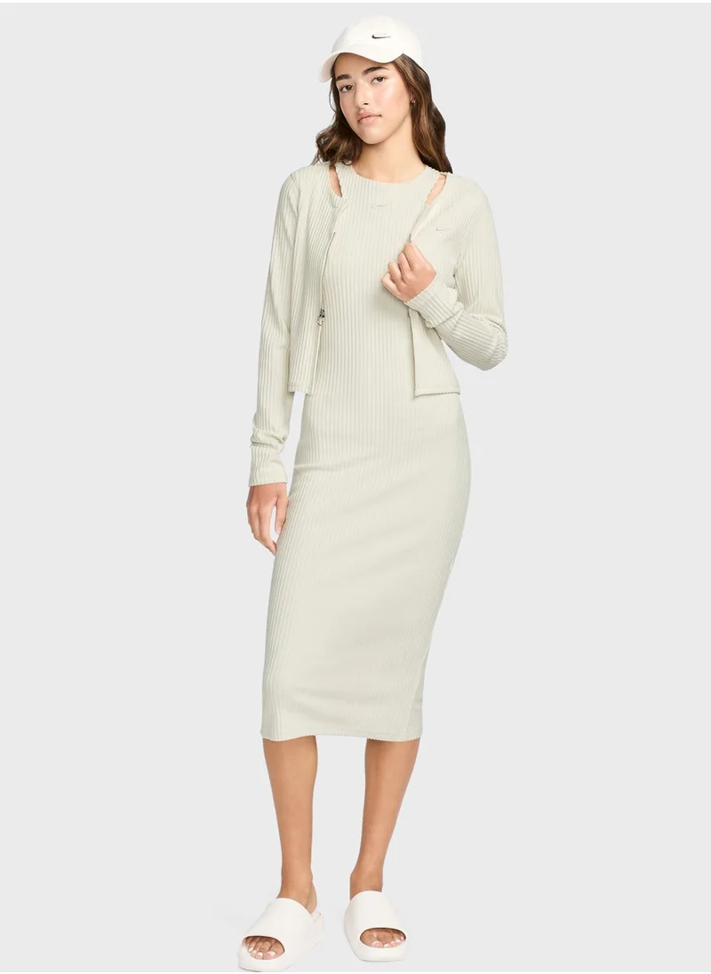 Nike Nsw Essential Ribbed Midi Dress