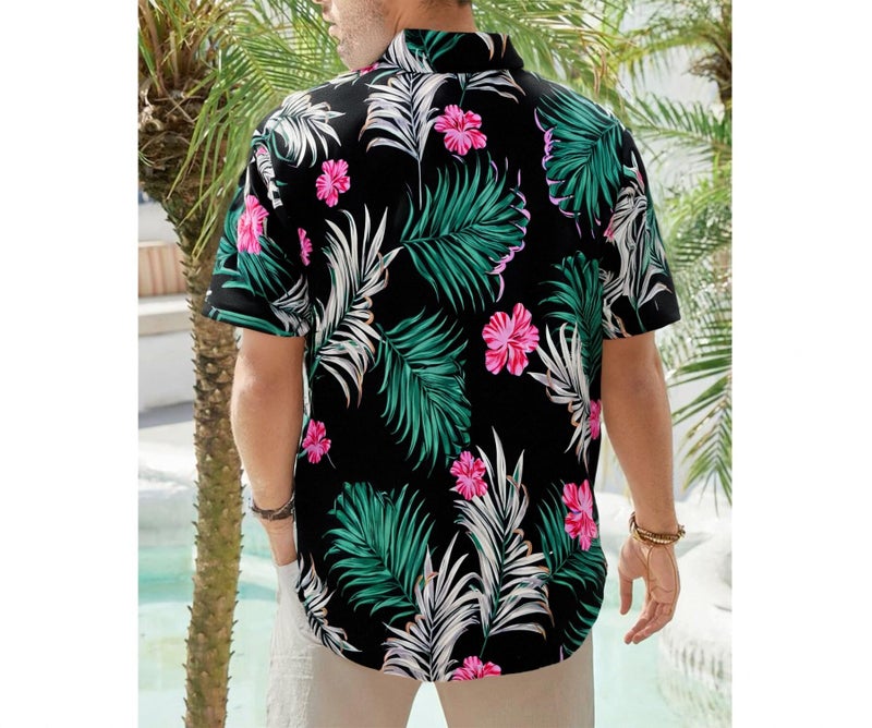 MYHALF Hawaiian Dad and Son Matching Shirts - Floral Print Short Sleeve Button Down Cute Fathers Gift Set Baby Clothes - Image 2