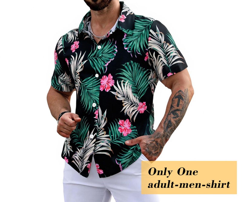 MYHALF Hawaiian Dad and Son Matching Shirts - Floral Print Short Sleeve Button Down Cute Fathers Gift Set Baby Clothes - Image 3