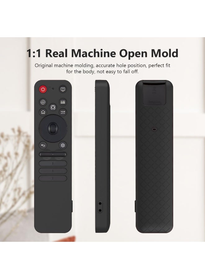 Silicone Protective Case Sleeve for LG MR25GA, Anti-Slip Soft Skin Cover Case Shockproof Dustproof Shell Protector with Lanyard for MR25GA Remote Control (Black) - Image 3