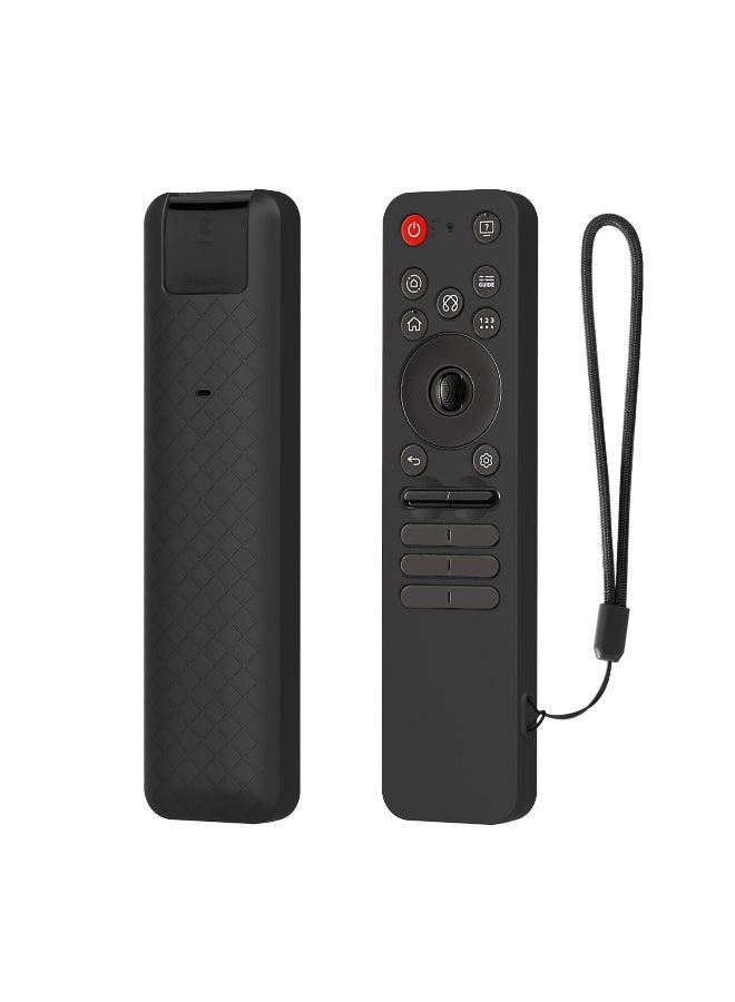 Silicone Protective Case Sleeve for LG MR25GA, Anti-Slip Soft Skin Cover Case Shockproof Dustproof Shell Protector with Lanyard for MR25GA Remote Control (Black) - Image 1