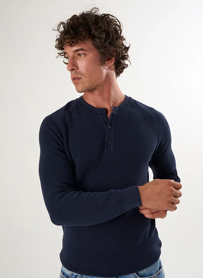 فيليكس هاردي Crew Neck Buttoned Pullover