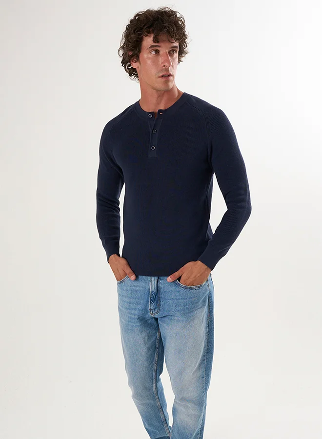 فيليكس هاردي Crew Neck Buttoned Pullover