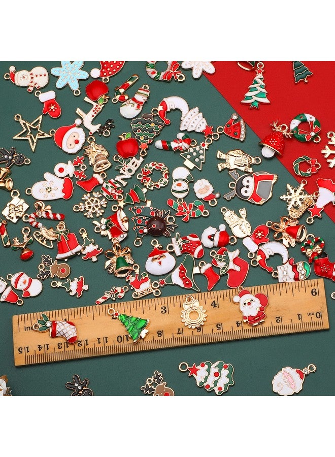 SANNIX 110Pcs Christmas Charms Gold Enamel Jewelry Making Charms Pendant for DIY Xmas Bracelet Necklace Earring Craft Supplies - Image 3