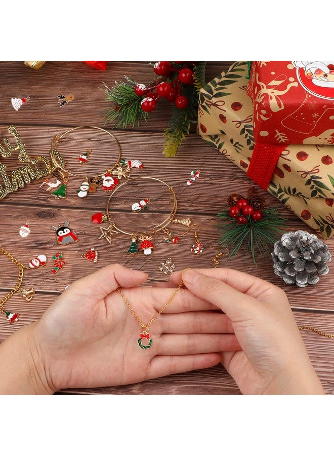 SANNIX 110Pcs Christmas Charms Gold Enamel Jewelry Making Charms Pendant for DIY Xmas Bracelet Necklace Earring Craft Supplies - Image 4
