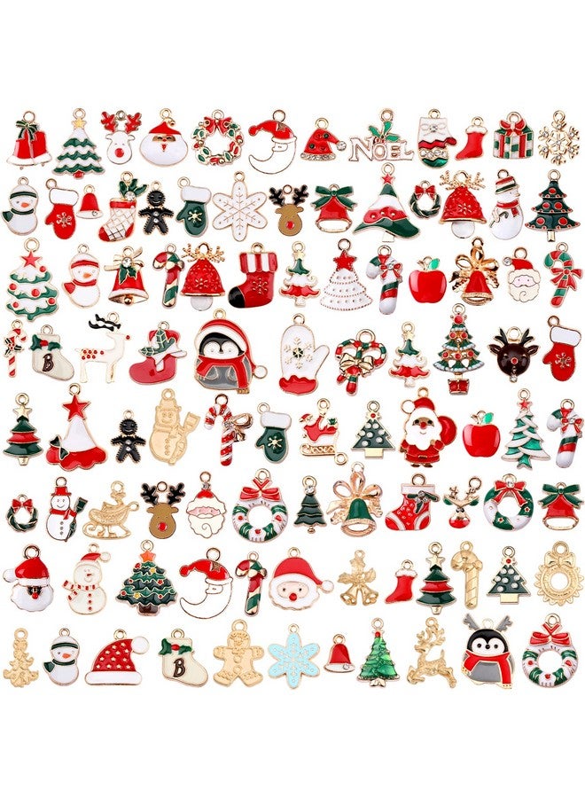 SANNIX 110Pcs Christmas Charms Gold Enamel Jewelry Making Charms Pendant for DIY Xmas Bracelet Necklace Earring Craft Supplies - Image 1