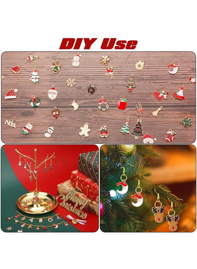 SANNIX 110Pcs Christmas Charms Gold Enamel Jewelry Making Charms Pendant for DIY Xmas Bracelet Necklace Earring Craft Supplies - Image 5