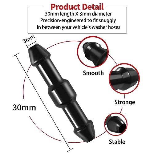 OTUAYAUTO Universal Windshield Washer Hose Connectors IType Wiper Hose Connectors Adapters for Windshield Washer Nozzles Pack of 10 - Image 3