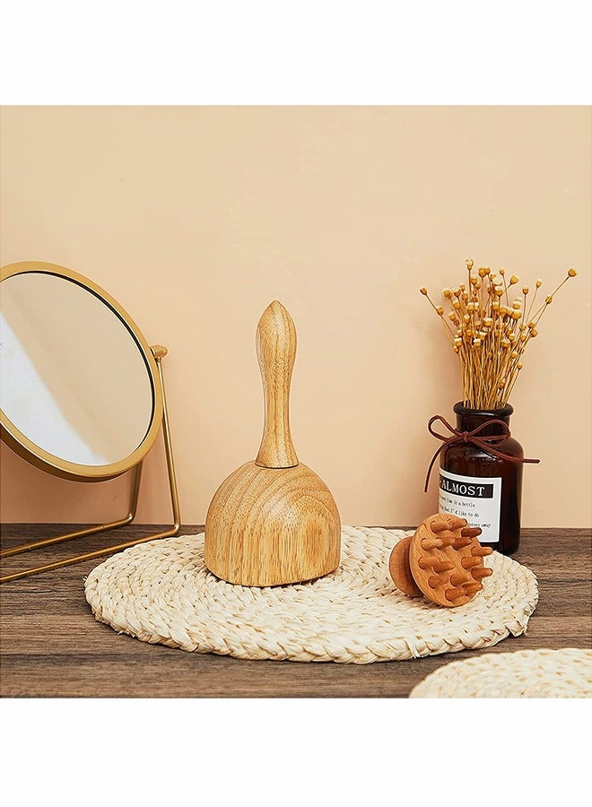 KASTWAVE Wood Massage Tool Include Wooden Handheld Massage Cup and Mushroom Wood - Image 5
