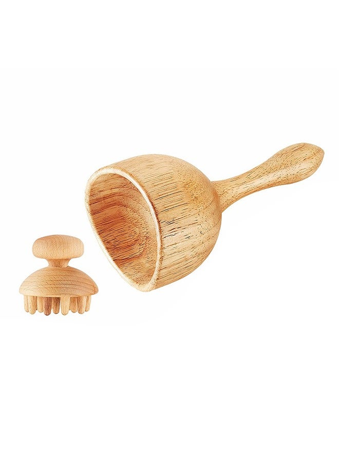 KASTWAVE Wood Massage Tool Include Wooden Handheld Massage Cup and Mushroom Wood - Image 1