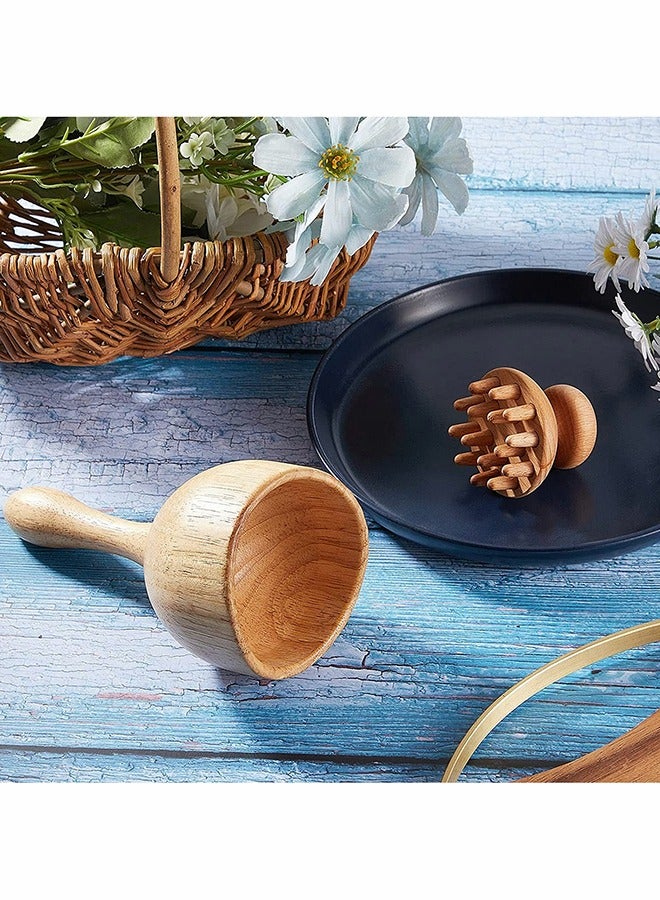 KASTWAVE Wood Massage Tool Include Wooden Handheld Massage Cup and Mushroom Wood - Image 4