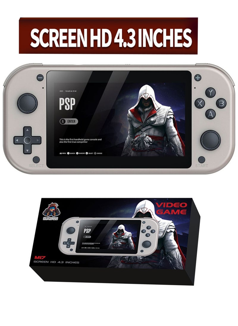 M17 Handheld Game Console Builts in 20000 Classic Games, 4.3-Inch HD Video Retro Arcade with 3D Rocker, Cortex-A7 CPU, 2000mAh Battery 64GB Games