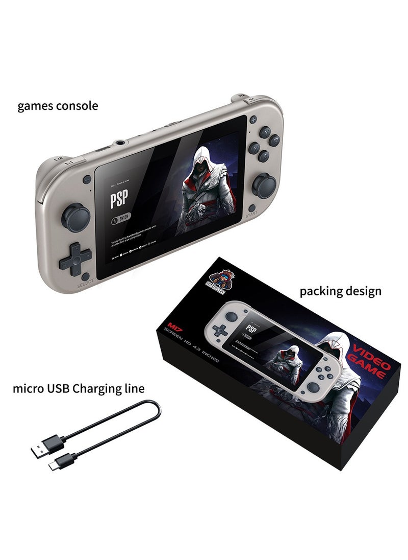 M17 Handheld Game Console Builts in 20000 Classic Games, 4.3-Inch HD Video Retro Arcade with 3D Rocker, Cortex-A7 CPU, 2000mAh Battery 64GB Games