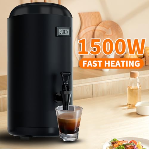 Hijolla Insulated Beverage Dispenser with Heating Drink Dispenser, Electric Heating Beverage Dispenser-75 Cup Hot&Cold water Urn, Hot Drink Beverage-Stainless Steel Hot Drink Dispenser 12 L/3.2 Gallon - Image 3