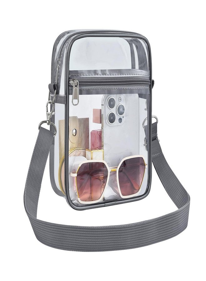 USPECLARE Clear Messenger Bag for Work & Business Travel for Men & Women, Stadium Approved, Grey, 8.7” x 6.7” x 2.8“ - Image 1