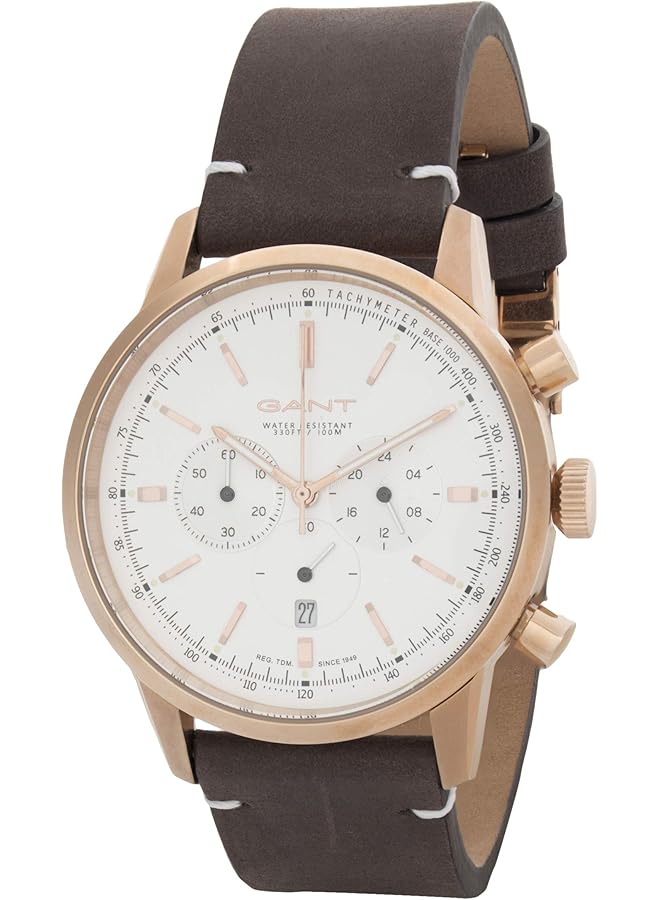 GANT Bradford Men White Dial Leather Band Watch G Gww064001 Analog Display Miyota 0S20 10Z Movement - Image 1