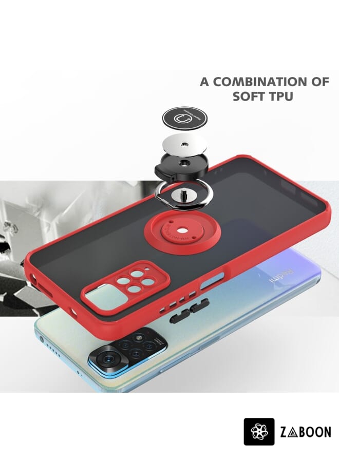 Zaboon غطاء حماية لهاتف شاومي ريدمي نوت 11 برو 4G / 5G Q شادو 1 سلسلة TPU + PC مع حامل حلقة - Image 3