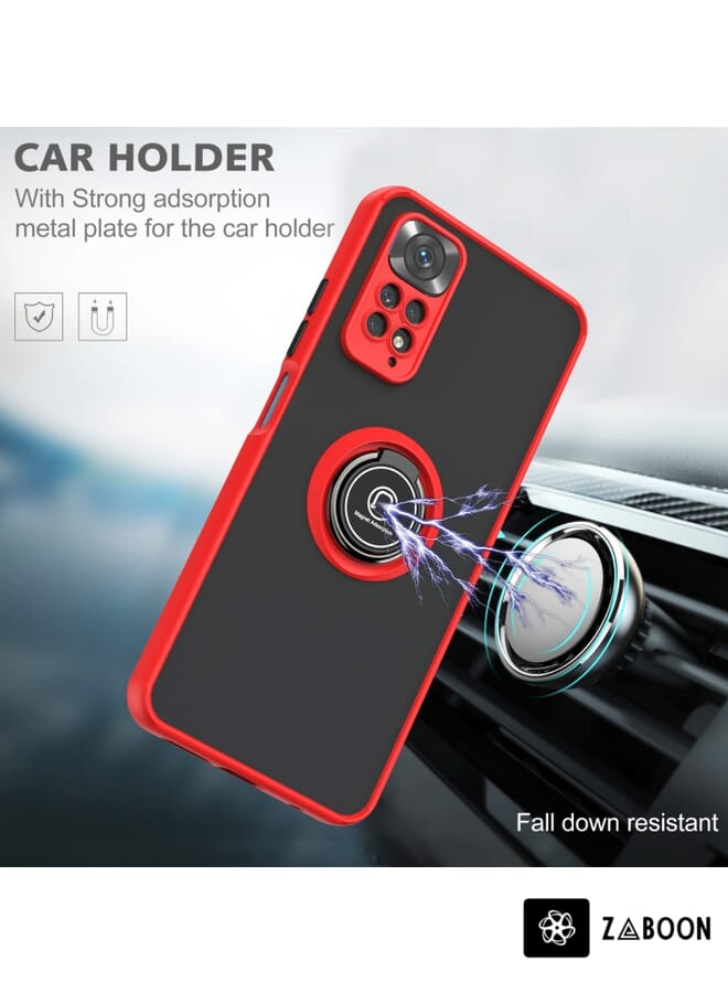 Zaboon غطاء حماية لهاتف شاومي ريدمي نوت 11 برو 4G / 5G Q شادو 1 سلسلة TPU + PC مع حامل حلقة - Image 4