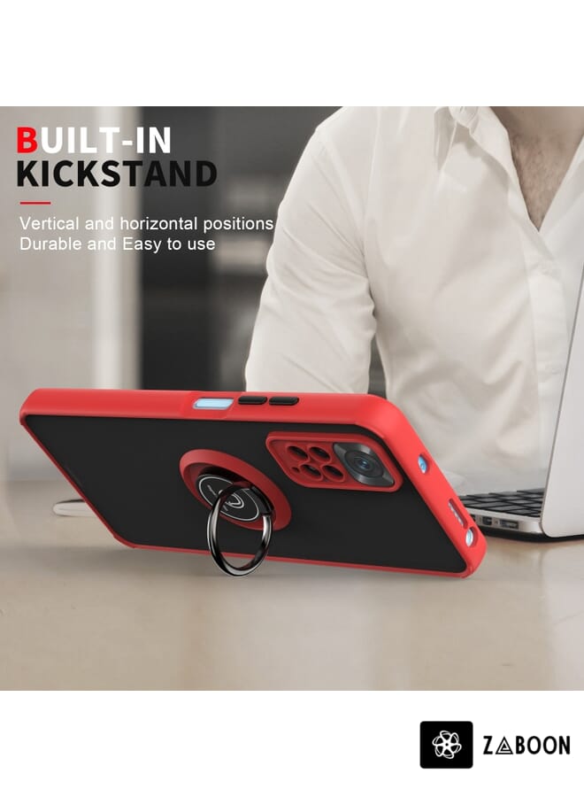 Zaboon غطاء حماية لهاتف شاومي ريدمي نوت 11 برو 4G / 5G Q شادو 1 سلسلة TPU + PC مع حامل حلقة - Image 5