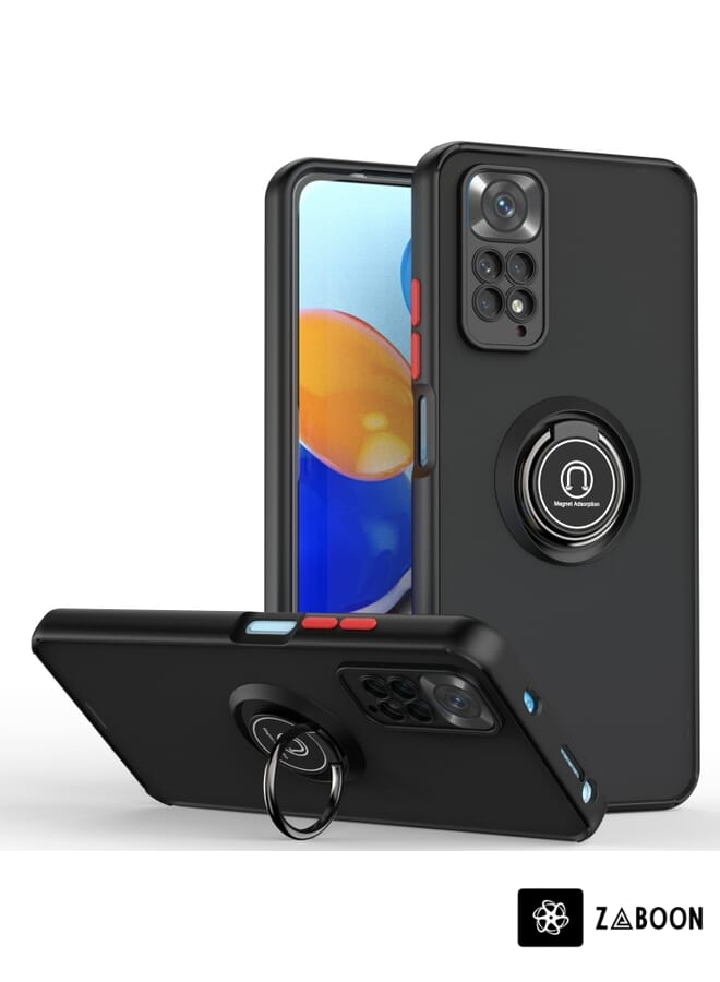 Zaboon غطاء حماية لهاتف شاومي ريدمي نوت 11 برو 4G / 5G Q شادو 1 سلسلة TPU + PC مع حامل حلقة - Image 1