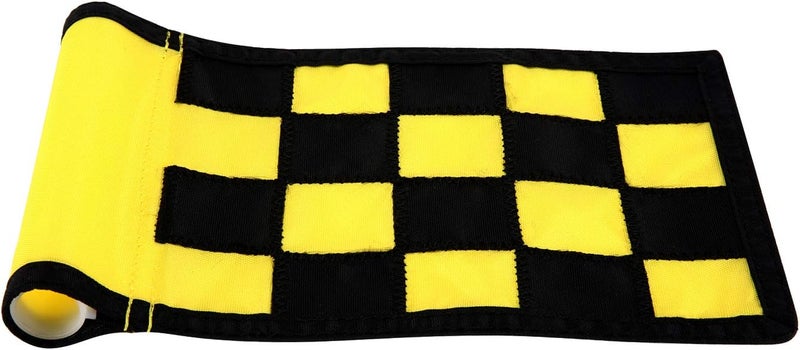 KONDAY Golf Flag, Solid Nylon and Checkered Training Putting Green Flags, Indoor Outdoor Backyard Garden Portable Target Flags, 8.7inch*6inch (Yellow-Black) - Image 3