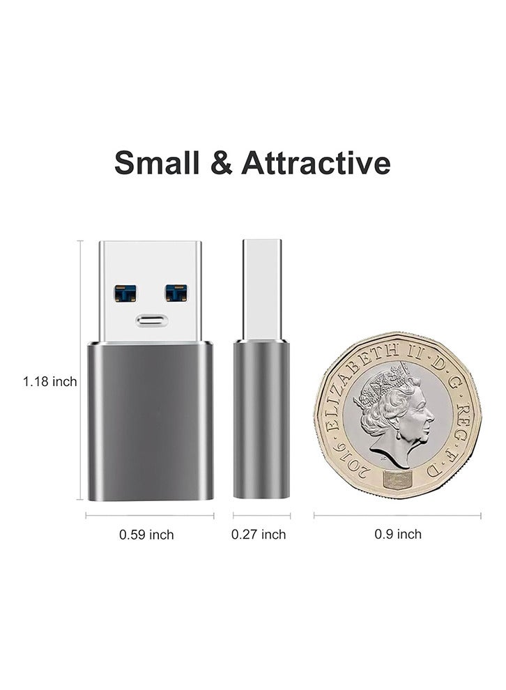 MOWSIL USB A to USB C Adapter with C Male to 3.0 Female Charger, Alloy Shell Body - Image 2