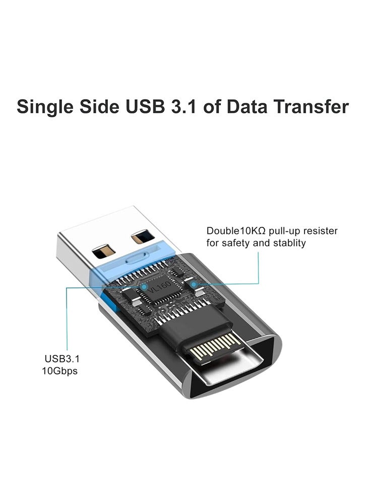 MOWSIL USB A to USB C Adapter with C Male to 3.0 Female Charger, Alloy Shell Body - Image 4
