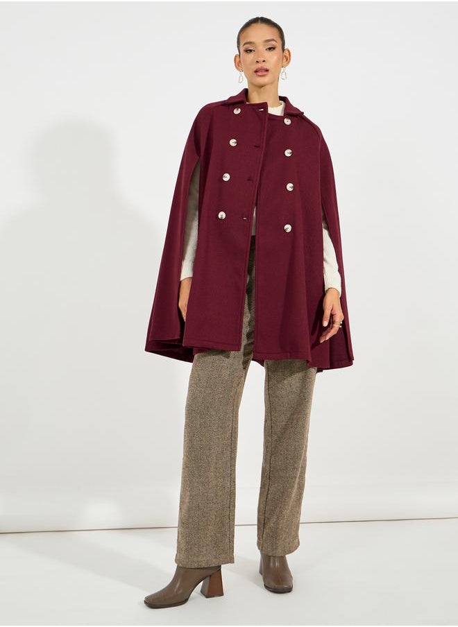 Styli - Oversized Longline Wool Like Cape Coat - Image 1