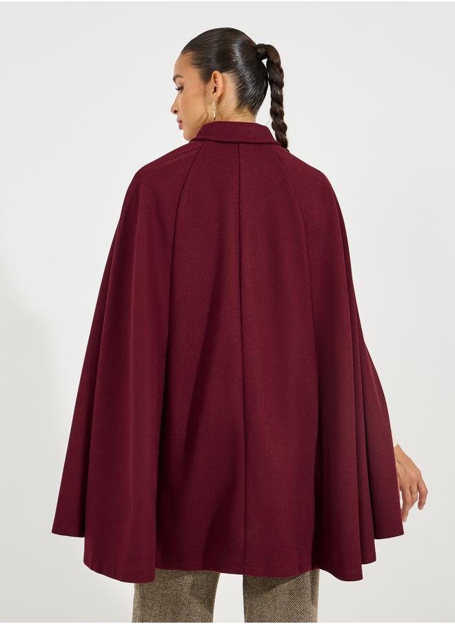 Styli - Oversized Longline Wool Like Cape Coat - Image 1