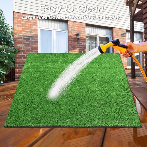 XLX TURF Outdoor Artificial Grass Rug 4FT X 4FT, Green Synthetic Turf Floor Mat for Balcony, Patio, Yard, Pets Dogs Grass Pad - Image 5