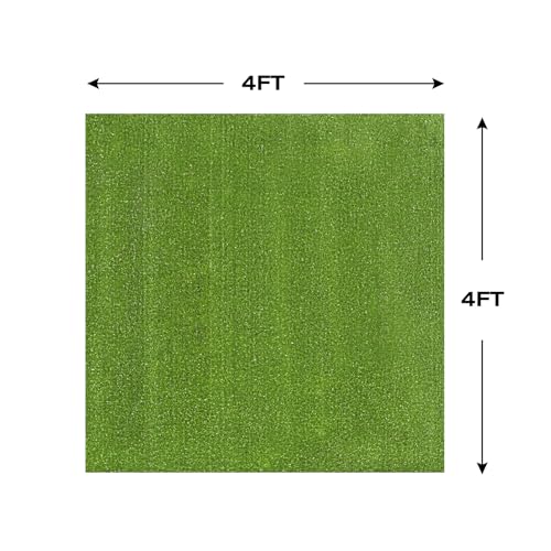 XLX TURF Outdoor Artificial Grass Rug 4FT X 4FT, Green Synthetic Turf Floor Mat for Balcony, Patio, Yard, Pets Dogs Grass Pad - Image 2