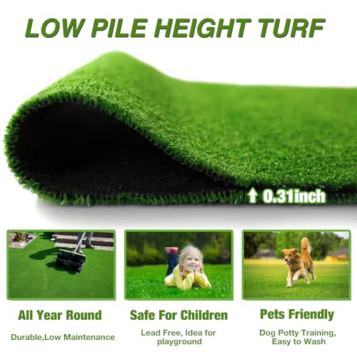 XLX TURF Outdoor Artificial Grass Rug 4FT X 4FT, Green Synthetic Turf Floor Mat for Balcony, Patio, Yard, Pets Dogs Grass Pad - Image 4
