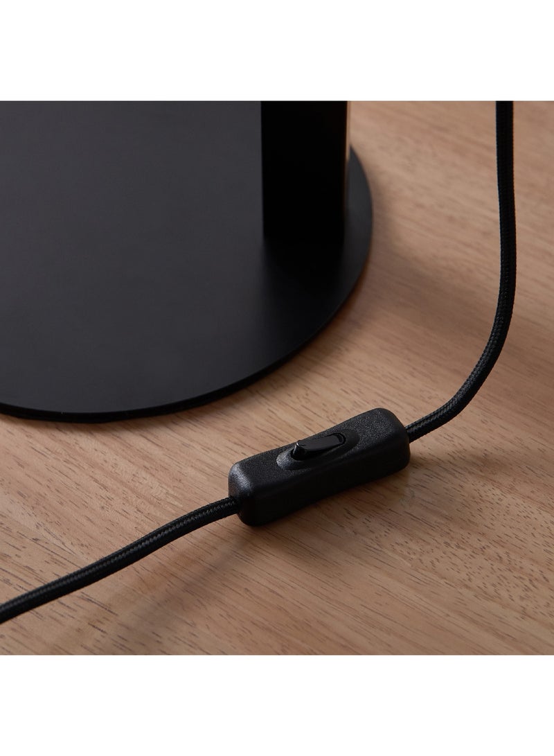 Home Box مصباح طاولة معدني وخشبي مع ظل قماشي 22 × 62.5 × 43.5 سم - Image 5