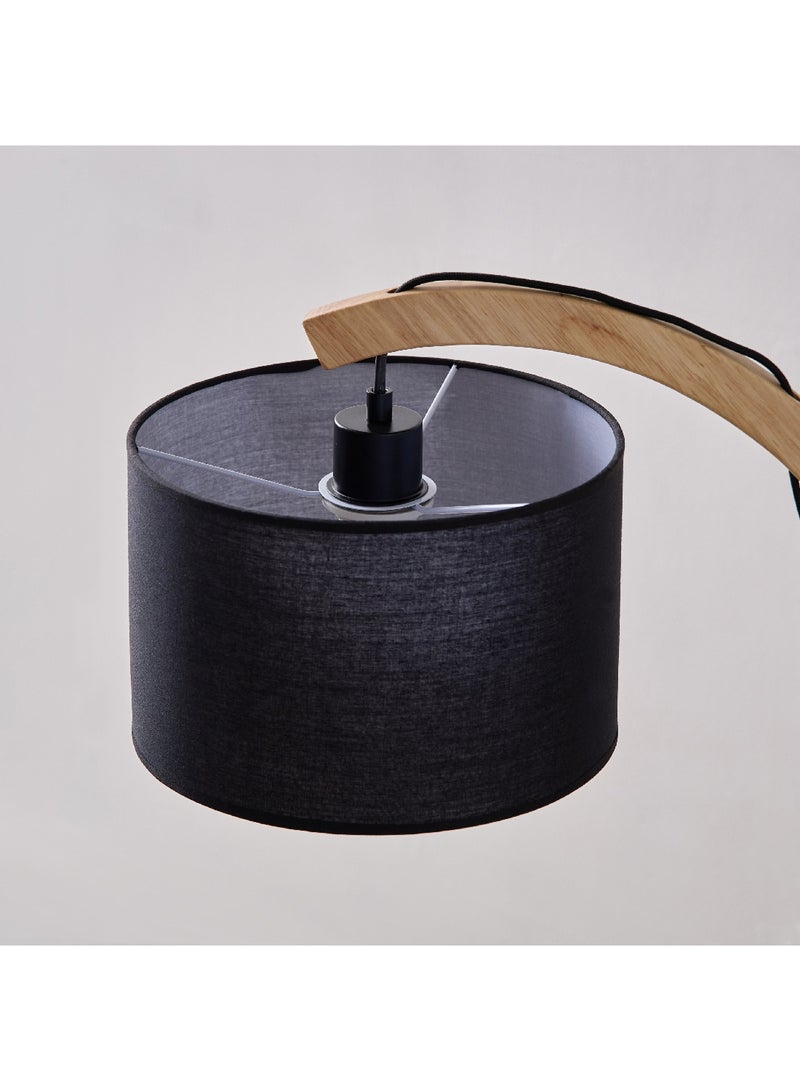 Home Box مصباح طاولة معدني وخشبي مع ظل قماشي 22 × 62.5 × 43.5 سم - Image 3