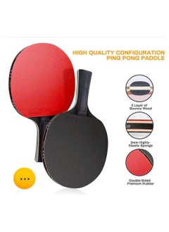 Arabest Ping Pong Paddles Set, Professional Table Tennis Paddles Kit with 2 Table Tennis Rackets, 3 Ping Pong Balls and Portable Case, Ping Pong Rackets for Indoor & Outdoor Games  - Image 3