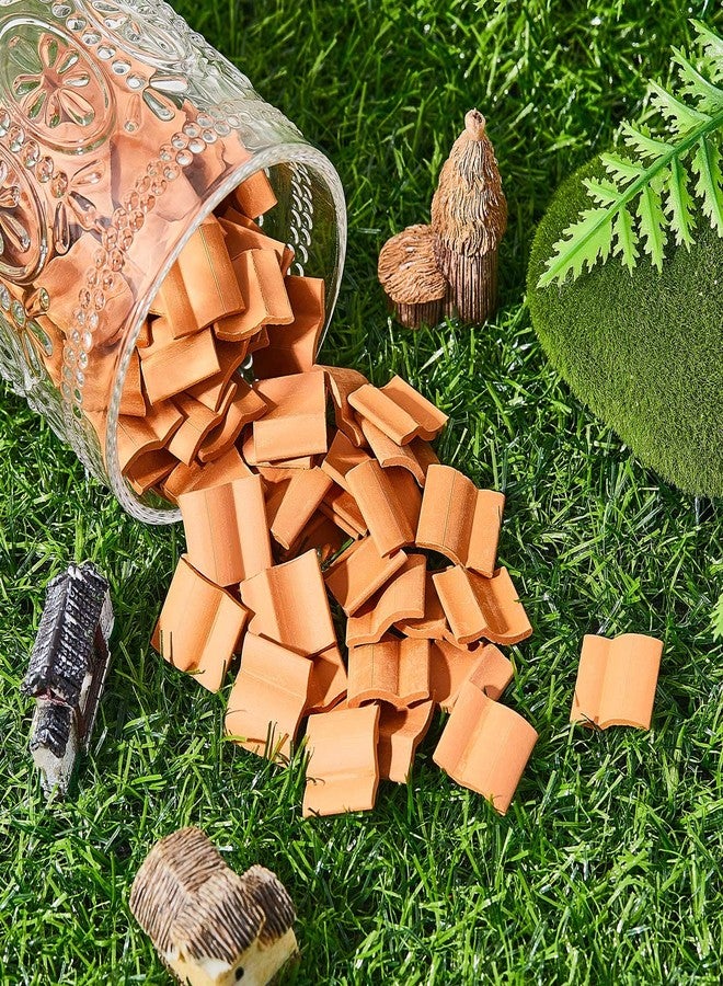 Charniol 200 Pcs Miniature Roof Tiles 1:12 Scale Mini Clay Tiles, Realistic Dollhouse Shingles for The Roof, Dollhouse Accessories for Kitchen Garden Landscaping DIY Model Architect Buildings - Image 5