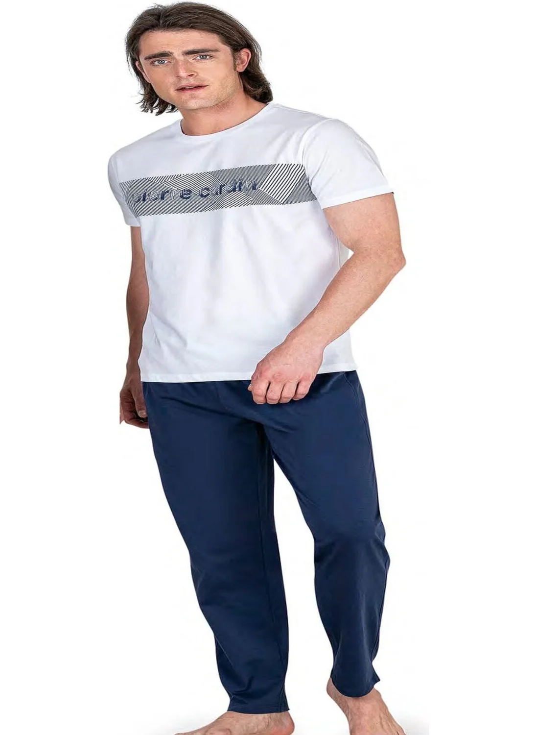 بيير كاردان 6050 Men's White Short Sleeve Pajama Set