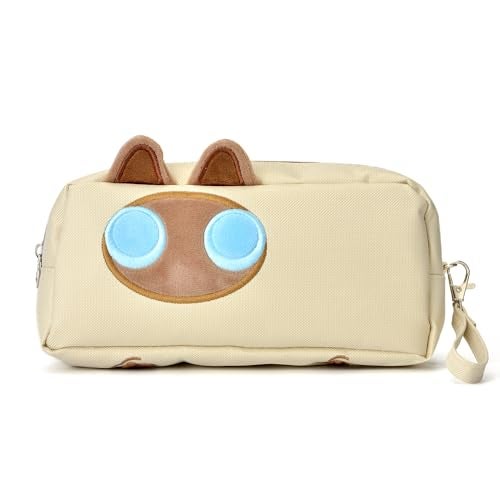 Lanxivi Hongdian Large Capacity Pencil Case Tan Color, 3D Cat Pen Bags Pencil Pouch Organizer for Office College School Stationery - Image 1